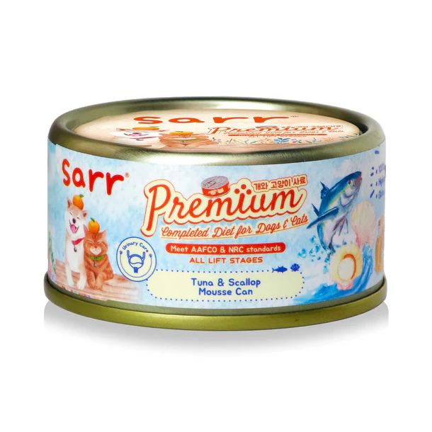 Sarr 貓狗共用罐頭 慕絲 泌尿健康護理 吞拿魚+元貝 80g (#01)