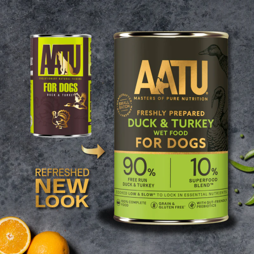AATU 無穀物狗罐頭 鴨肉火雞配方 400g
