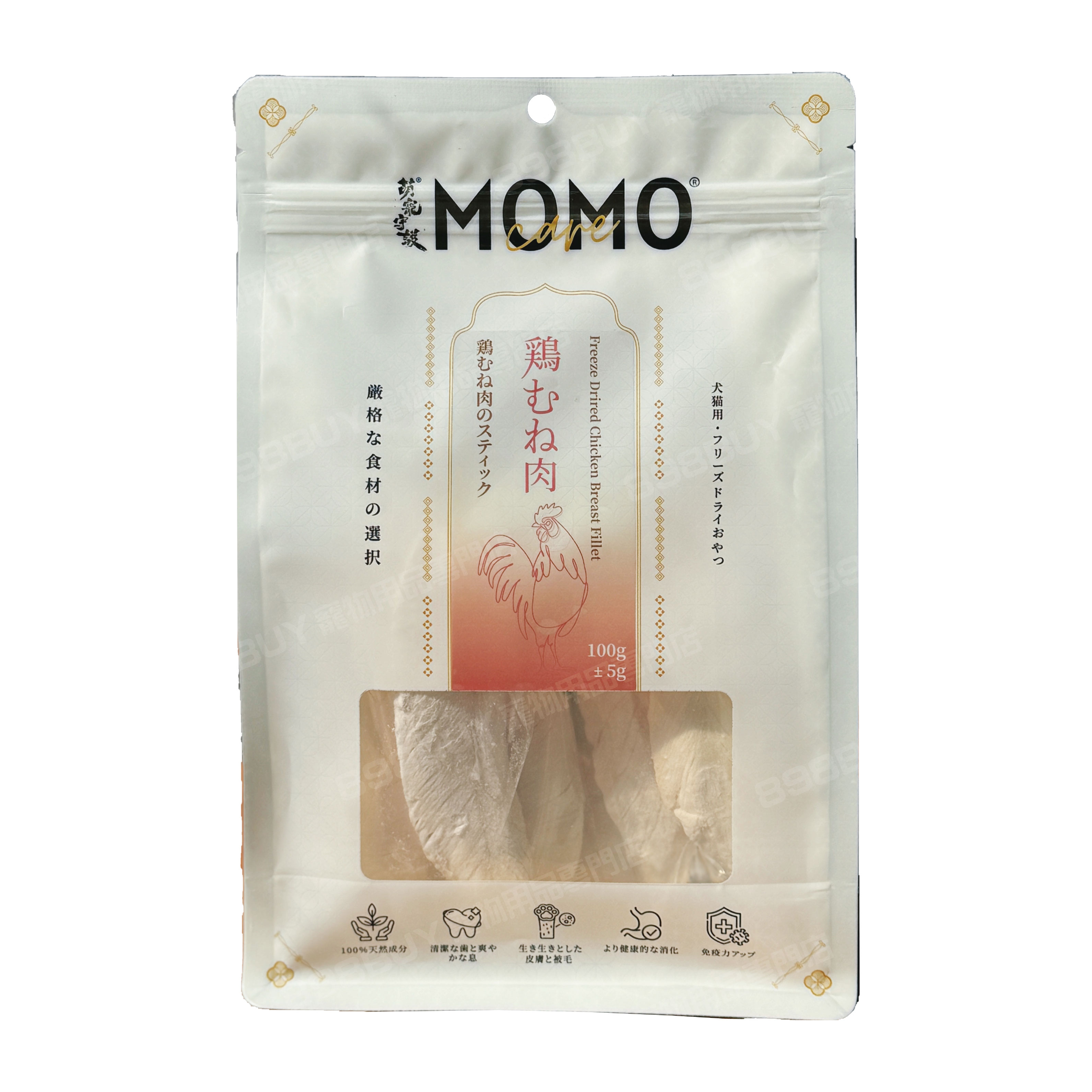 MomoCare 貓狗脫水凍乾小食 定番盛中包 極純雞胸柳 100g