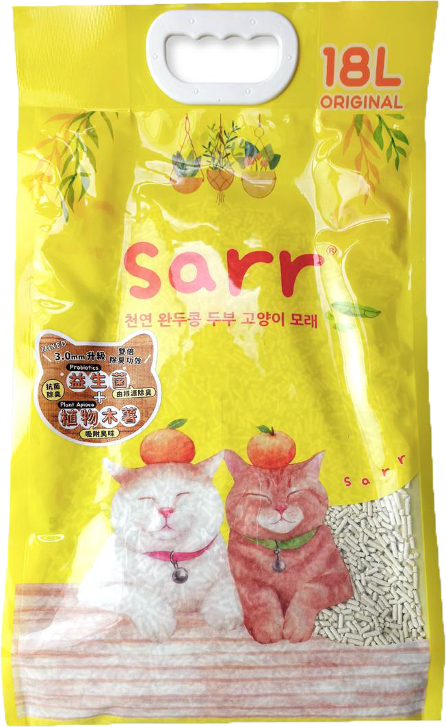 Sarr 天然豌豆豆腐砂 益生菌+木薯+豌豆 3.0mm 原味 18L