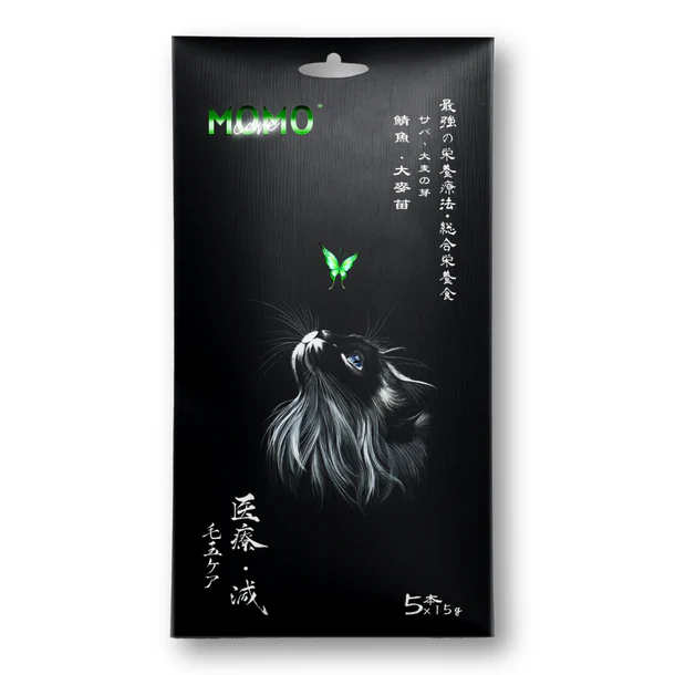 MomoCare 貓小食 功能性主食軟肉泥 [毛玉保護] 鯖魚+大麥苗 15*5條