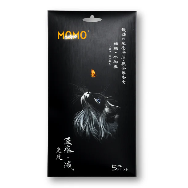MomoCare 貓小食 功能性主食軟肉泥 [免疫保護] 鵪鶉+牛初乳 15*5條