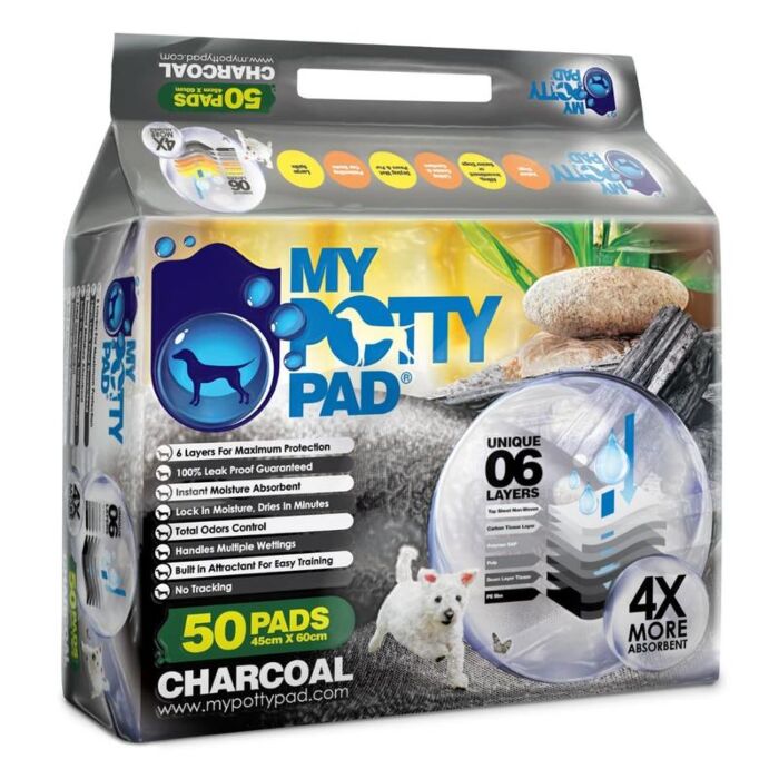 My Potty Pad 殿堂吸寵物尿墊 活性炭 原味 兩尺(45x60cm) 50枚 MPPC050