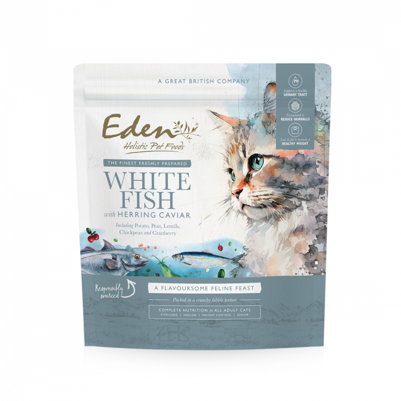 Eden 伊甸園 貓乾糧 鮮肉無穀全貓糧 Feline Feast 白身魚+鯡魚魚子醬 1.5kg