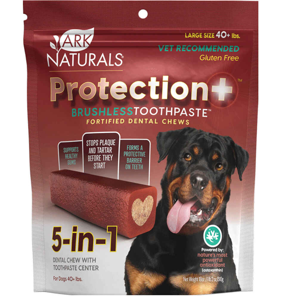 美國 ARK NATURALS 狗小食 Protection+亮白牙齒 5合1免刷牙膏潔齒棒 (Large/40lb以上 大型犬) 18oz
