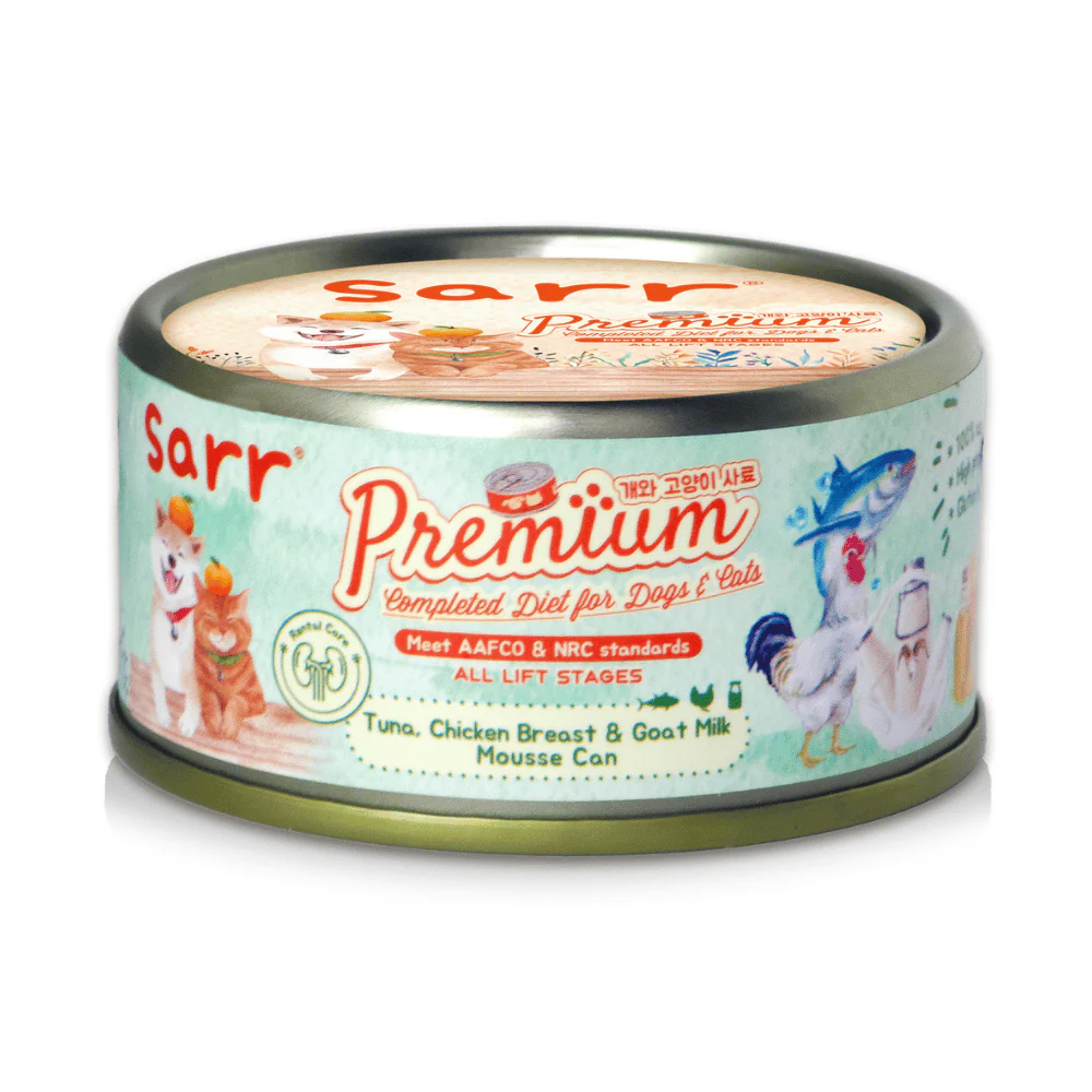 Sarr 貓狗共用罐頭 慕絲 腎臟健康護理 吞拿⿂+雞肉+山⽺奶 80g (#03)