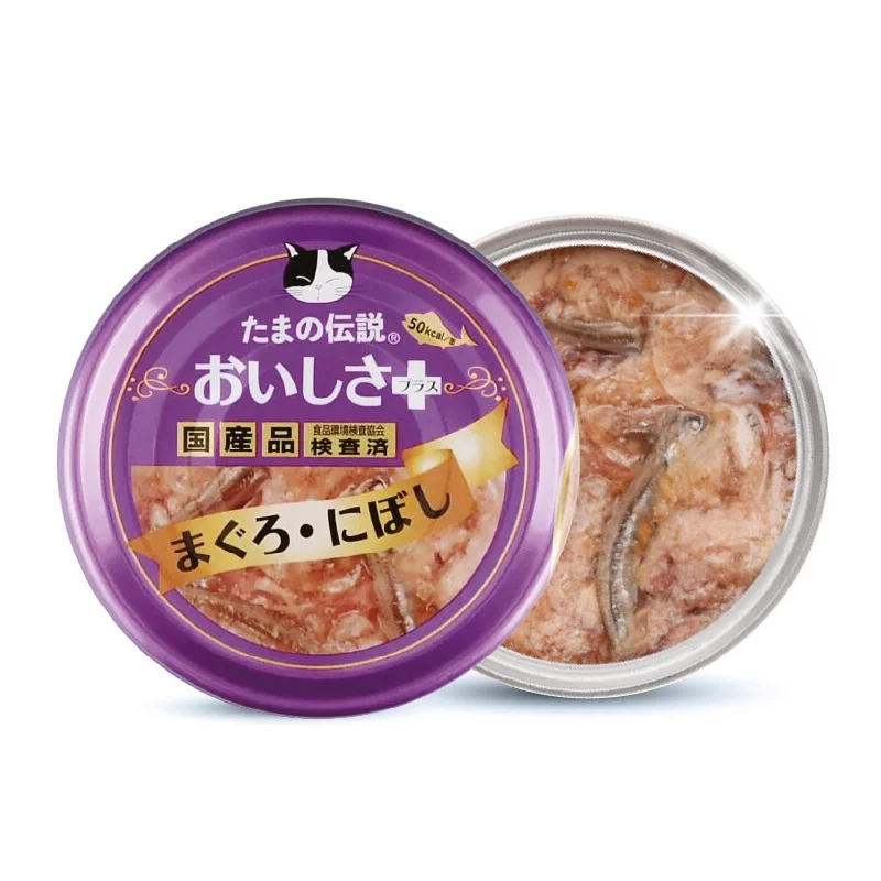 日本三洋小玉傳說 貓罐頭 東瀛風味 吞拿魚+小沙甸 70g (紫)