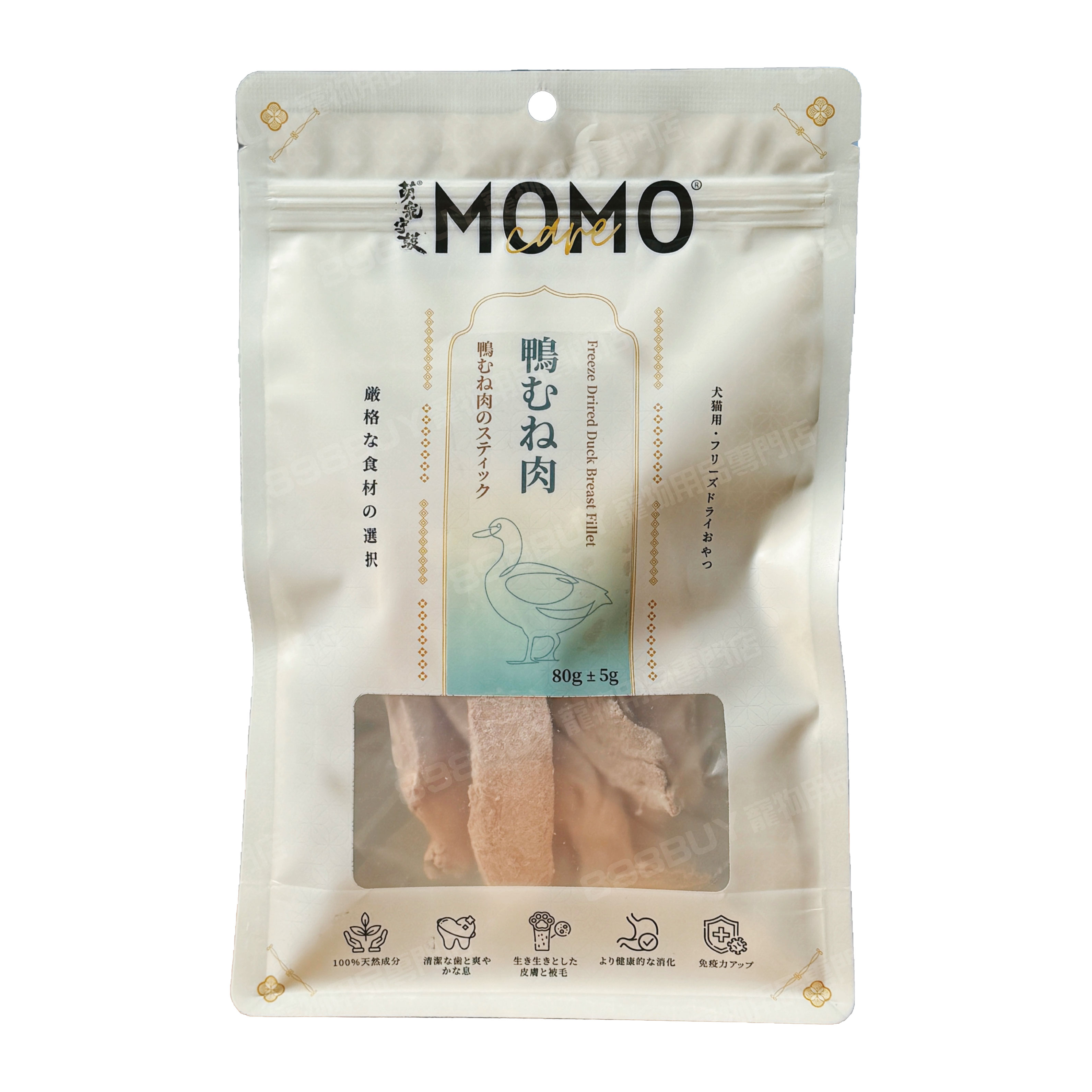 MomoCare 貓狗脫水凍乾小食 定番盛中包 櫻桃鴨胸柳片 80g