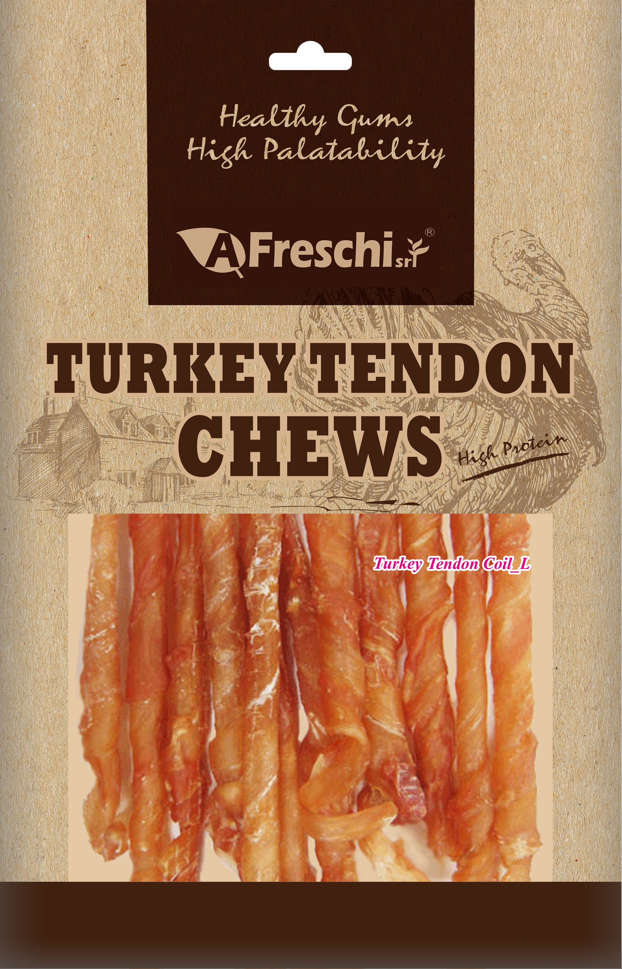A Freschi srl 艾富鮮 狗小食 火雞筋捲 80g