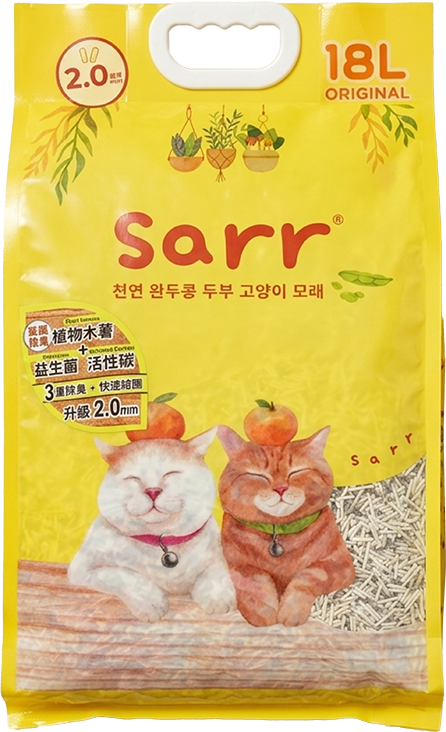 Sarr 天然豌豆豆腐砂 木薯+益生菌+活性碳 2.0mm 原味 18L