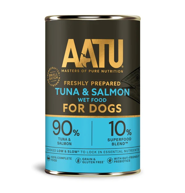 AATU 無穀物狗罐頭 吞拿魚及三文魚配方 400g