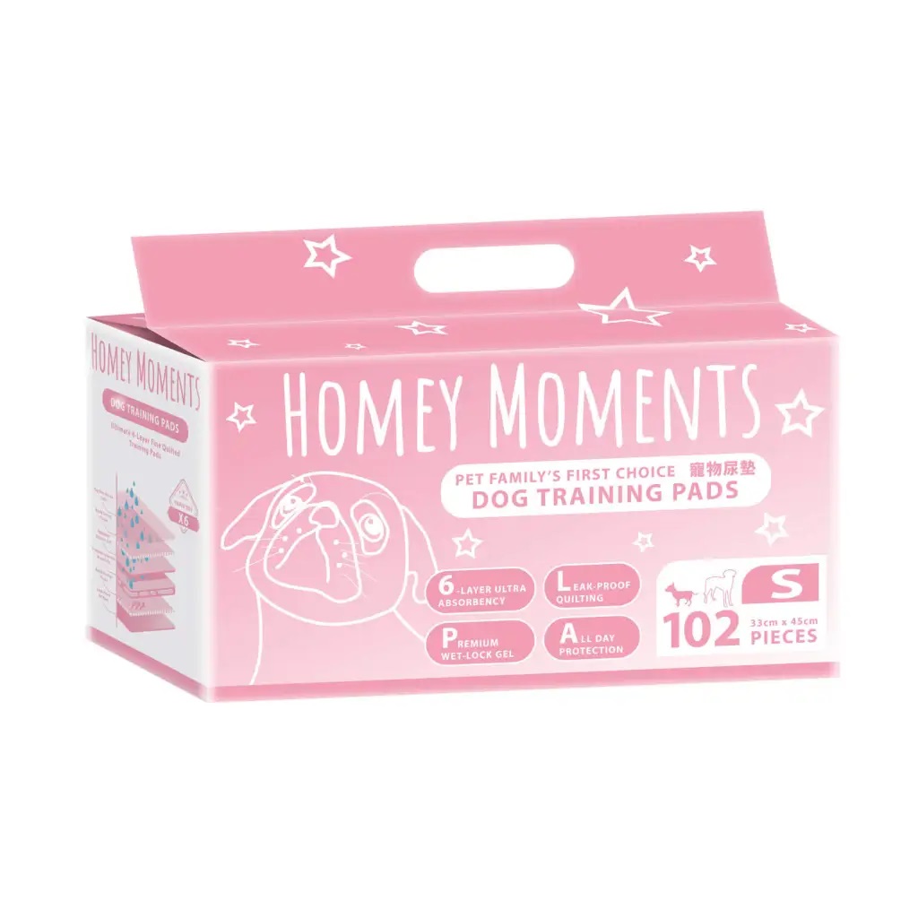 Homey Moments 6層鎖水寵物尿墊 尺半(33x45cm) - 102枚 (粉紅)