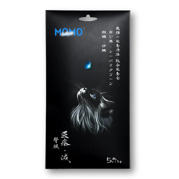 MomoCare 貓小食 功能性主食軟肉泥 [免疫保護] 非洲鴕鳥+蝦青素 15*5條