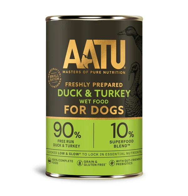 AATU 無穀物狗罐頭 鴨肉火雞配方 400g