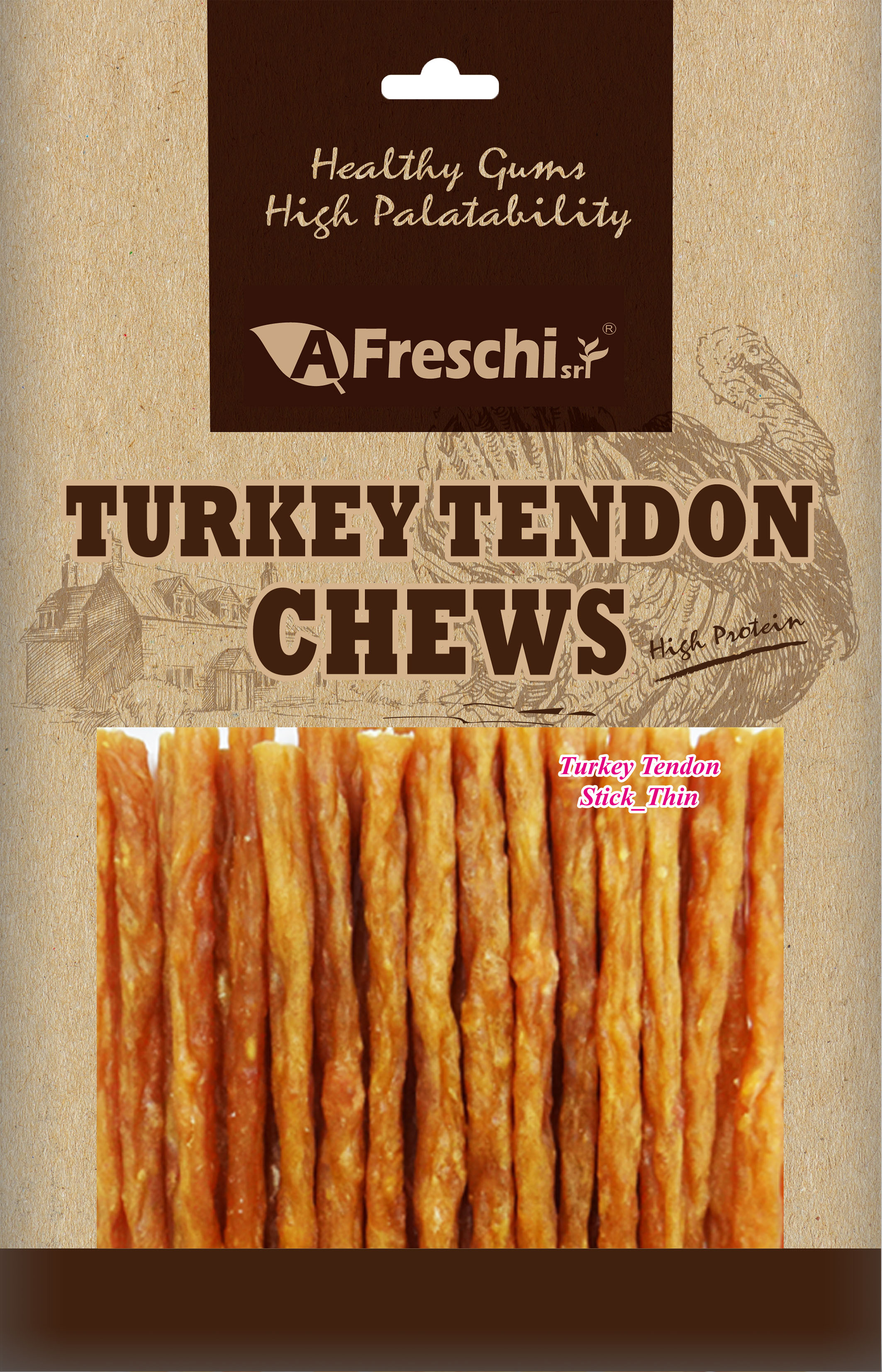 A Freschi srl 艾富鮮 狗小食 火雞筋棒 150g