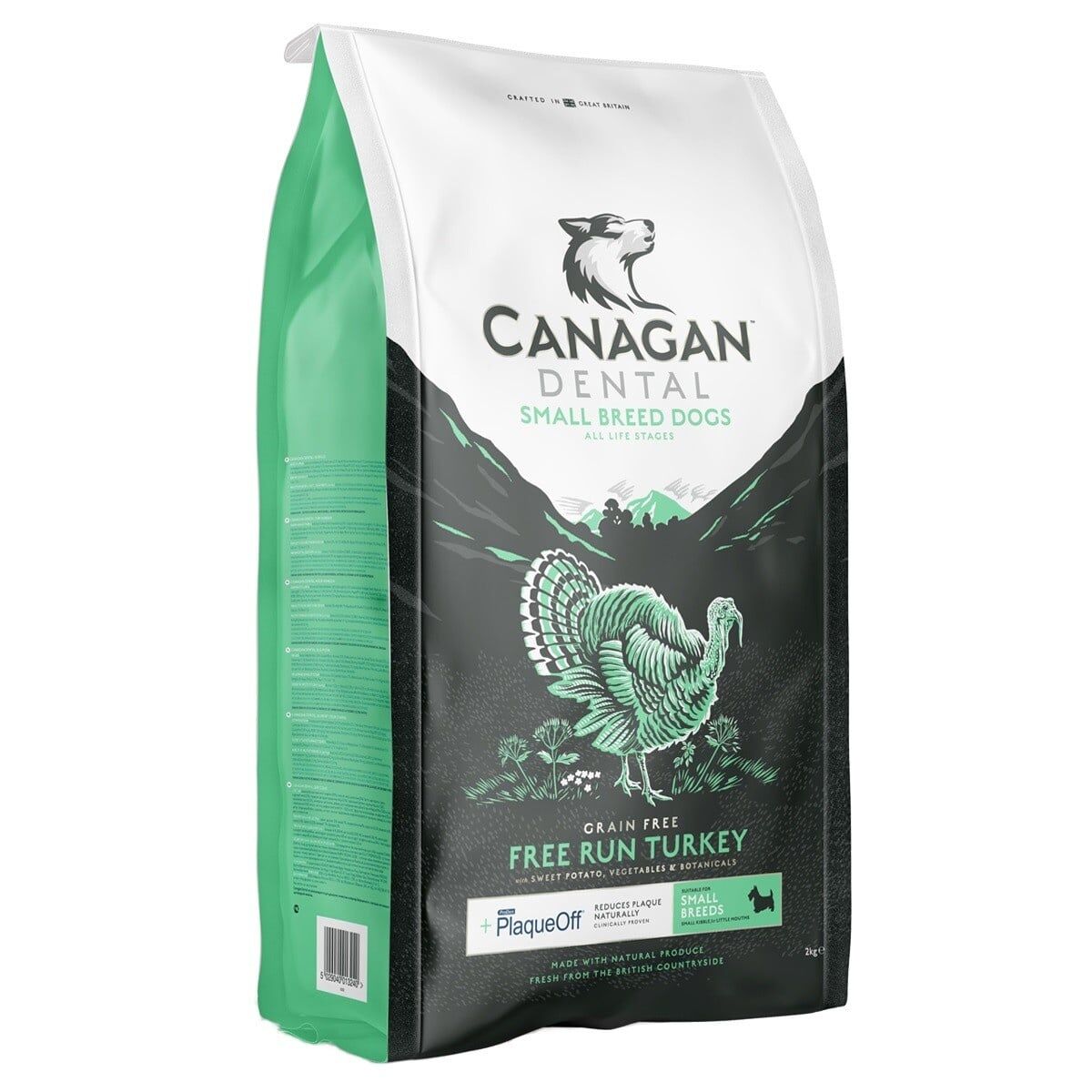 Canagan 原之選 無穀物狗糧 火雞健齒配方 細粒 2kg (淺綠)