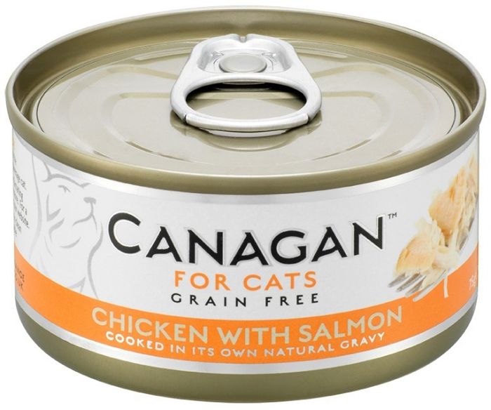 Canagan 原之選 貓罐頭 雞肉伴三文魚配方 75g (橙)
