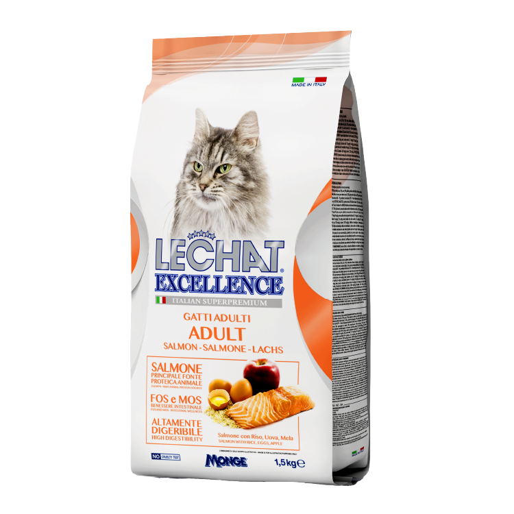 Lechat Excellence 貓糧 成貓美毛配方 三文魚蘋果 1.5kg