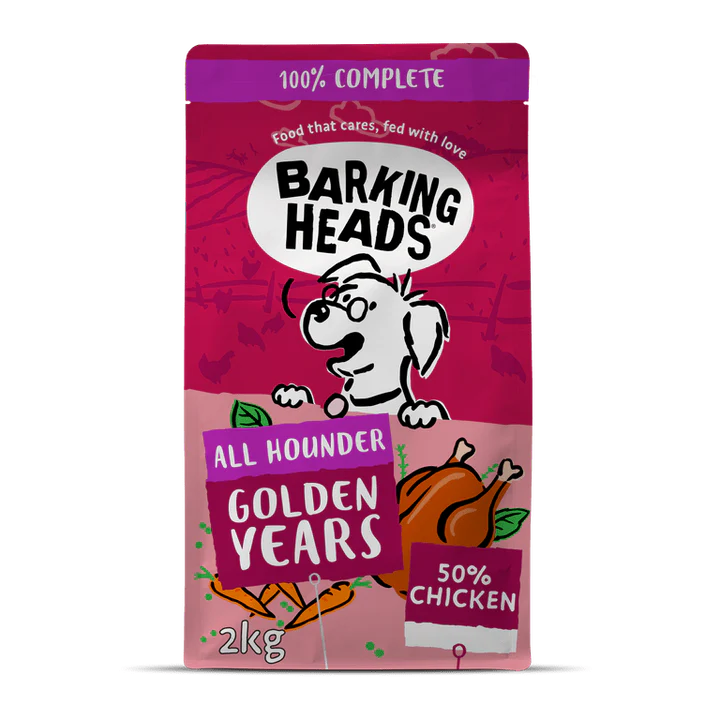 Barking Heads 狗糧 全天然年⾧犬平衡配方 鳟魚和三文魚 2kg (深紅色)