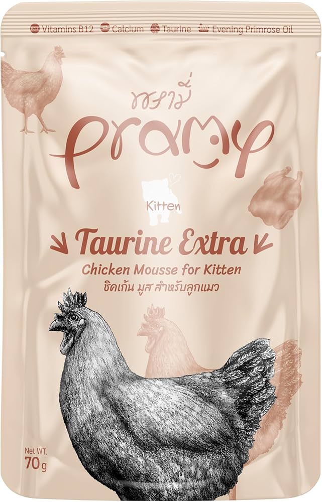 Pramy 貓濕糧包 無穀物慕絲 幼貓 鮮嫩雞肉(加倍牛磺酸配方) 70g (肉)