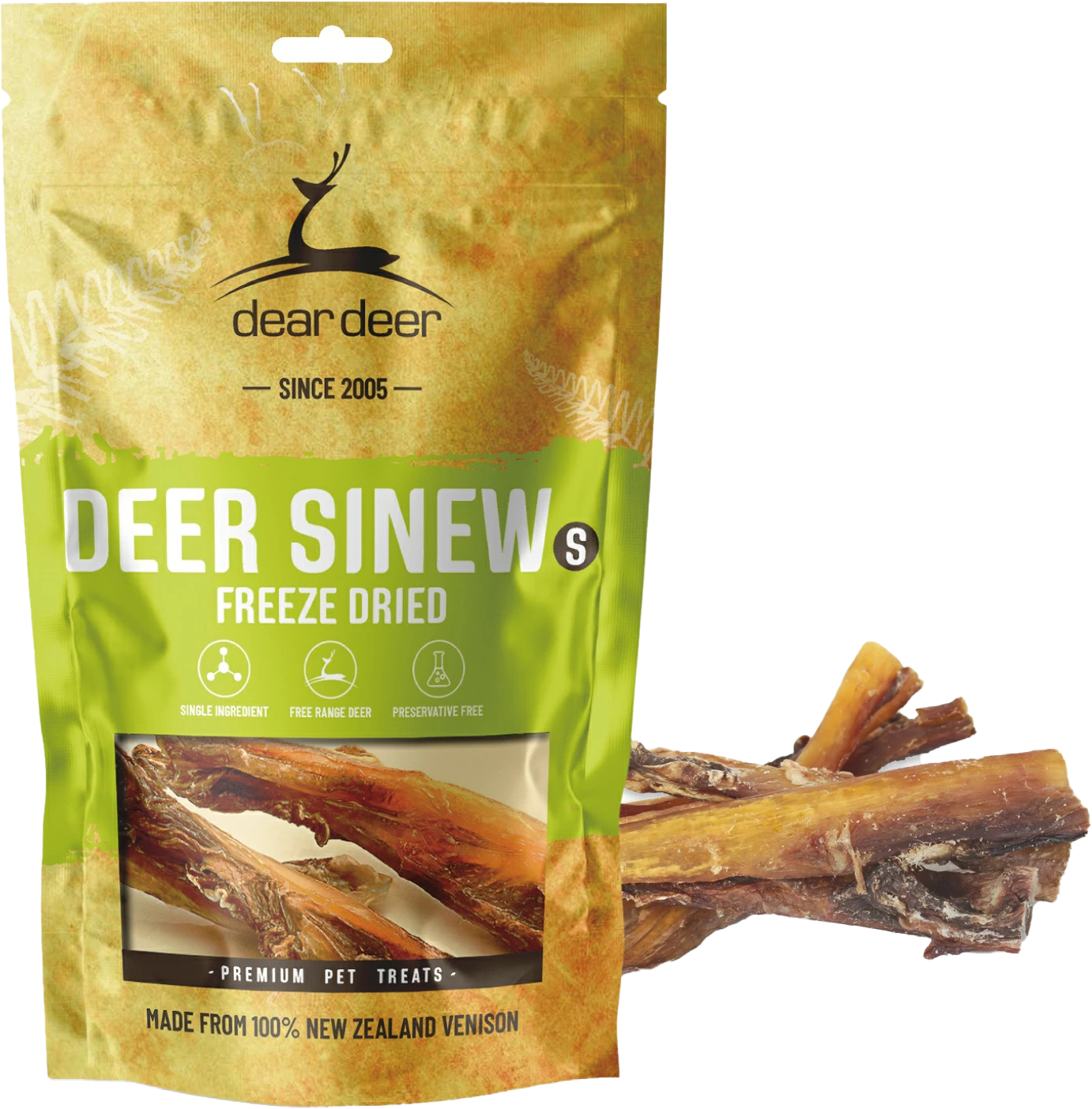 dear deer 狗小食 Sinew Small 鹿筋條 (細號) 75g