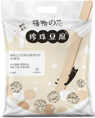 植物之芯 珍珠豆腐混合貓砂 奶香味 3.2kg