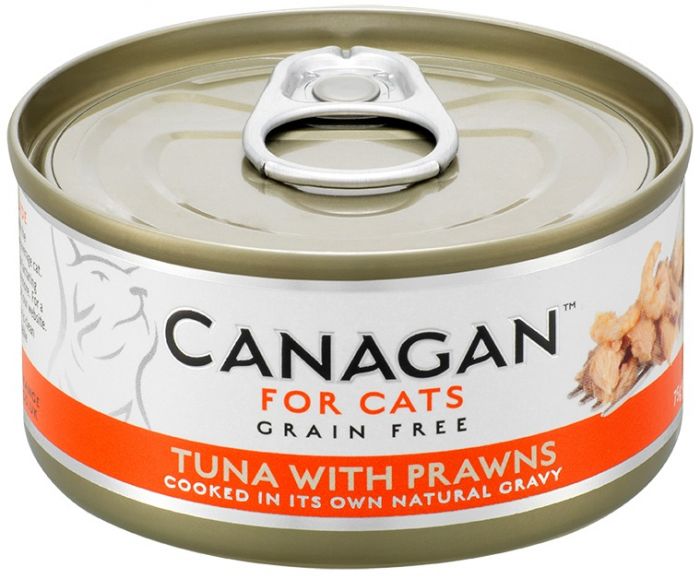 Canagan 原之選 貓罐頭 吞拿魚伴蝦配方 75g (橙紅)