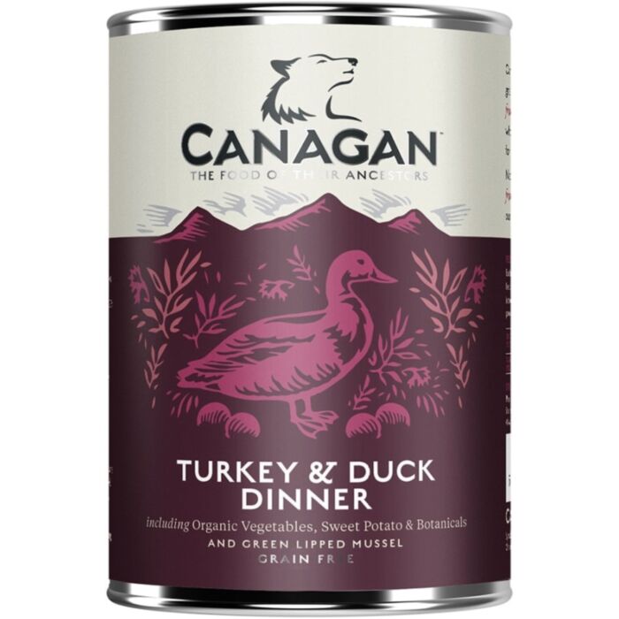 Canagan 原之選 無穀物狗罐頭 火雞伴鴨肉配方 400g (紫)