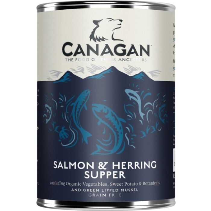 Canagan 原之選 無穀物狗罐頭 三文魚及鯡魚配方 400g (藍)