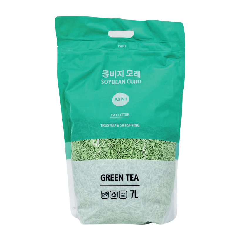 韓國 PANI 木薯混合豆腐砂 綠茶味 1.5mm 7L (綠)