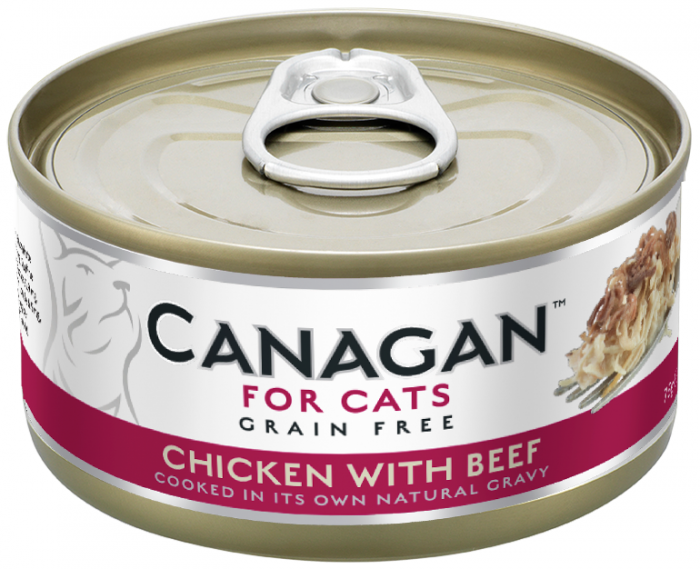 Canagan 原之選 貓罐頭 雞肉伴牛肉配方 75g (紅)