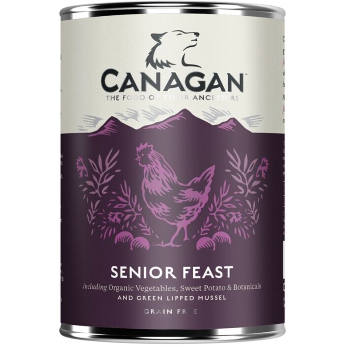 Canagan 原之選 無穀物狗罐頭 盛宴雞肉配方 老犬用 400g (紫)