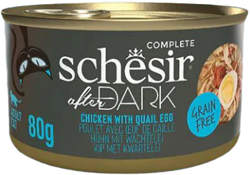Schesir 貓罐頭(主食) After Dark 湯煮系列 無穀物雞肉鵪鶉蛋(肉絲) 80g
