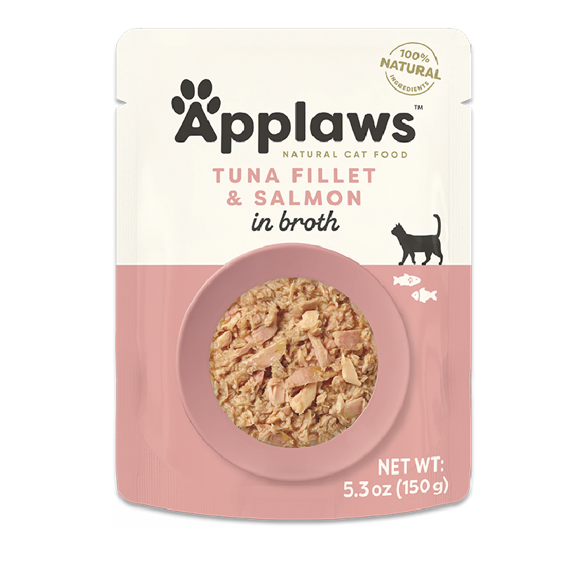 APPLAWS 貓濕糧餐包 Pouch 肉絲湯汁配方 吞拿魚三文魚 70g (淺粉紅)