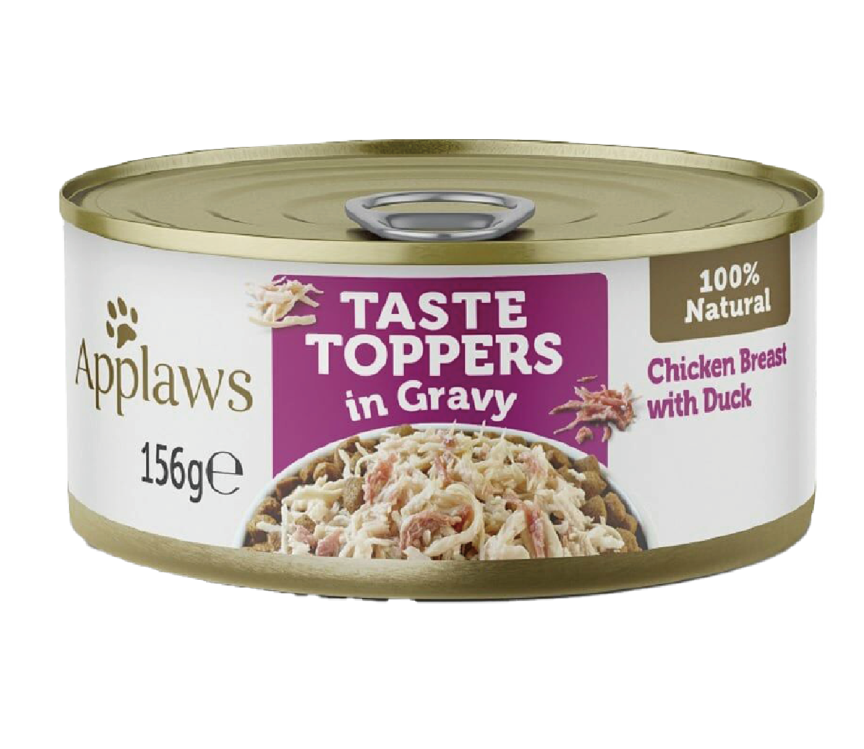 Applaws 狗罐頭 Taste Toppers 肉絲湯汁配方 雞胸肉鴨肉 156g (紫)