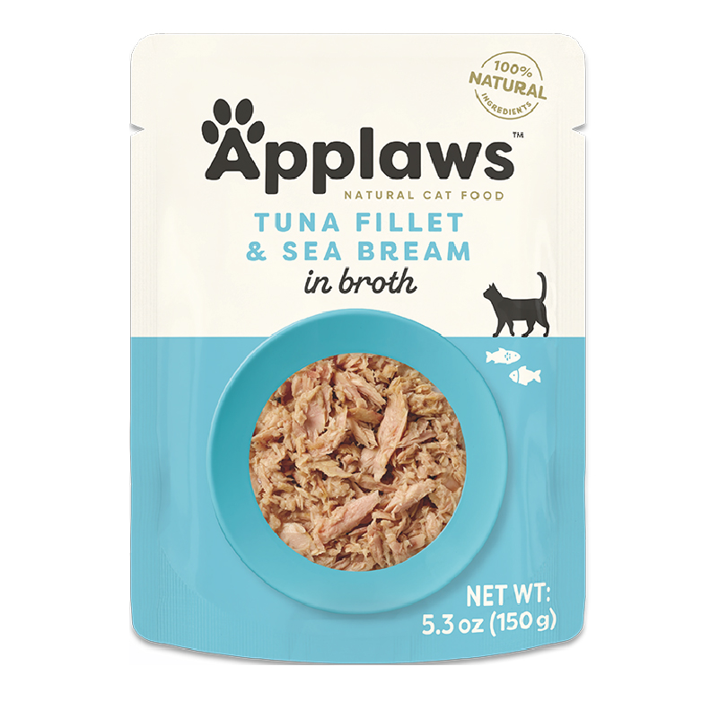 APPLAWS 貓濕糧餐包 Pouch 肉絲湯汁配方 吞拿魚鯛魚 70g (藍)