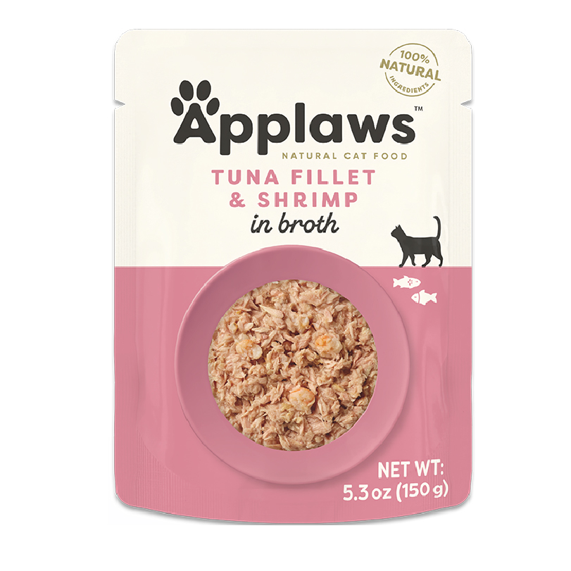 APPLAWS 貓濕糧餐包 Pouch 肉絲湯汁配方 吞拿魚蝦 70g (粉紅)